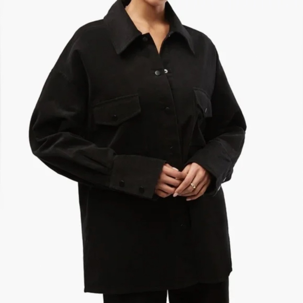 WeWoreWhat - NWOT - Black Corduroy Shacket - Size XS/S - Picture 2 of 12